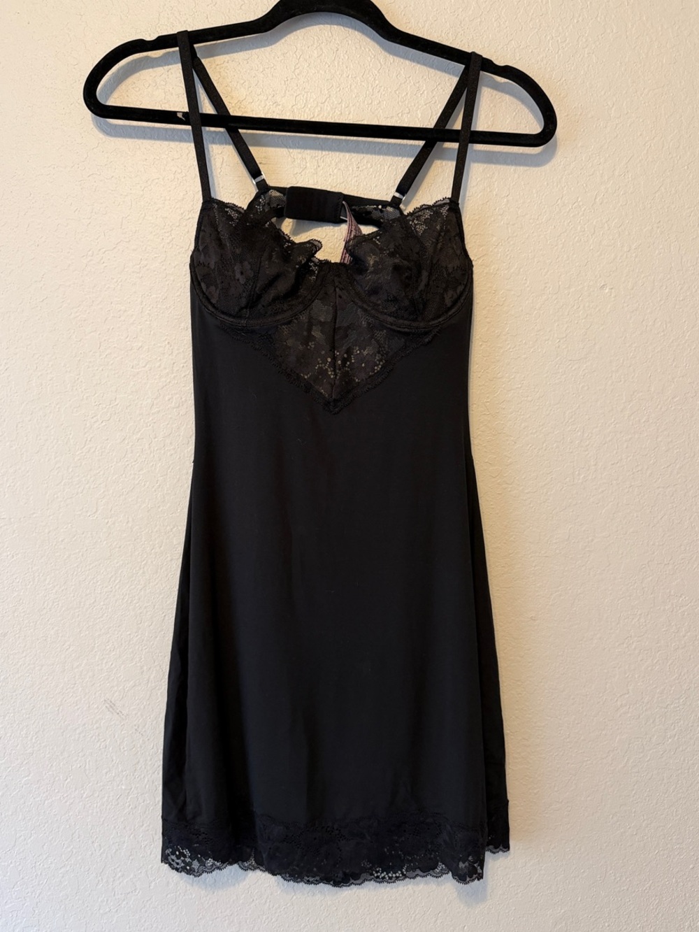 Victoria's Secret Black Lace-Trim Chemise - Picture 2 of 6